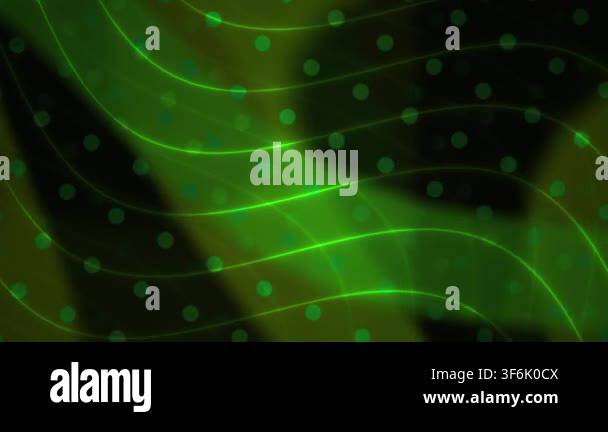 A dynamic motion background featuring flowing green light waves and a ...