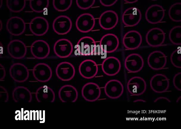 A high-tech motion graphic background featuring a dark grid of glowing ...