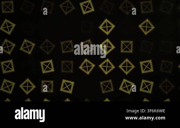 A dynamic motion graphic video showcasing a grid of rotating square ...