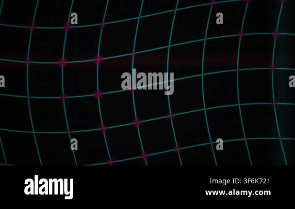 A dynamic motion graphic featuring a dark digital grid with warping ...