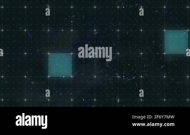Animation of interference and grid processing data with lights on black ...