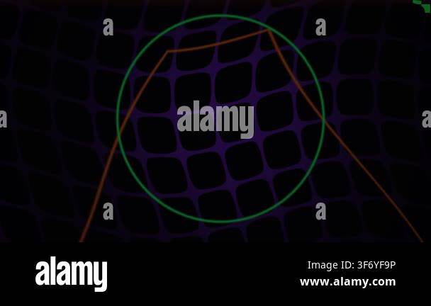 A dynamic digital animation featuring a dark grid background with a ...