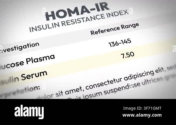 Homa-ir insulin resistance index chart with reference range results ...