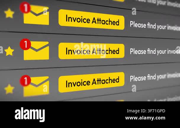 4k animation concept for business communication featuring new email ...
