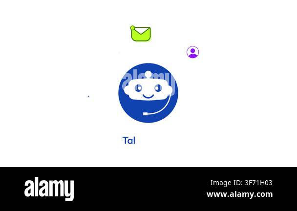 Chatbot ai communication interface with security email and user icons ...