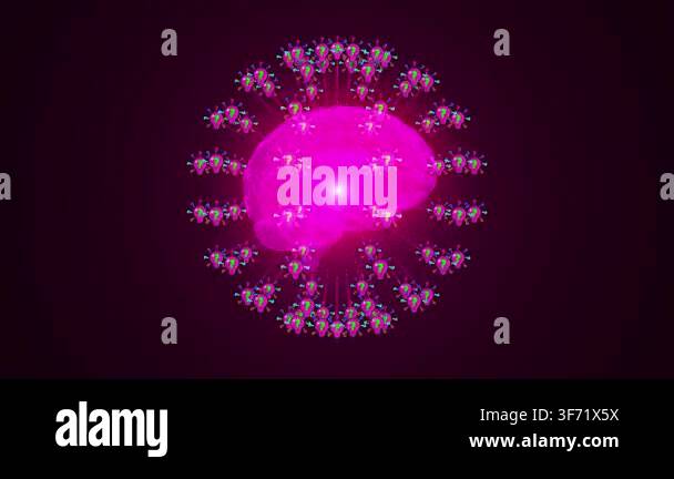 3 d render of human brain with connected lines and dots Stock Video ...