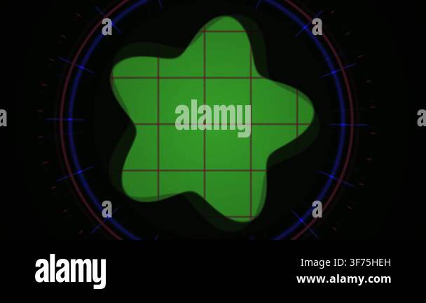 A dynamic motion graphic featuring a green, amoeba-like organic shape ...