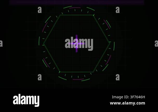 A minimalist digital animation featuring a glowing purple cross light ...