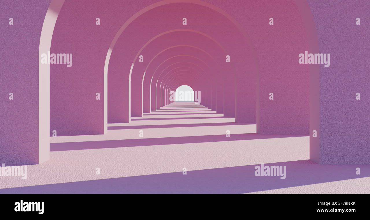 Create a Simple Archway Structure With a Pink Hue and Light Stock Video ...