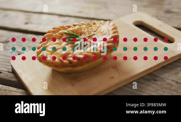 Shot starting, camera pushing right while focus tightening on hand pie ...