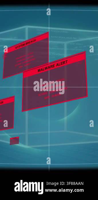 Vertical video: Magenta panels sliding after pause rotating signaling ...