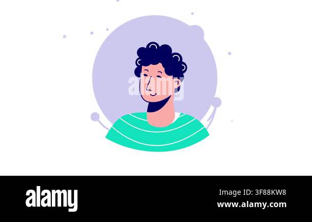 Unique icon animation of a young man in modern style Stock Video ...