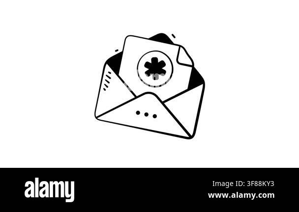 Envelope with medical cross representing health communication, medical ...