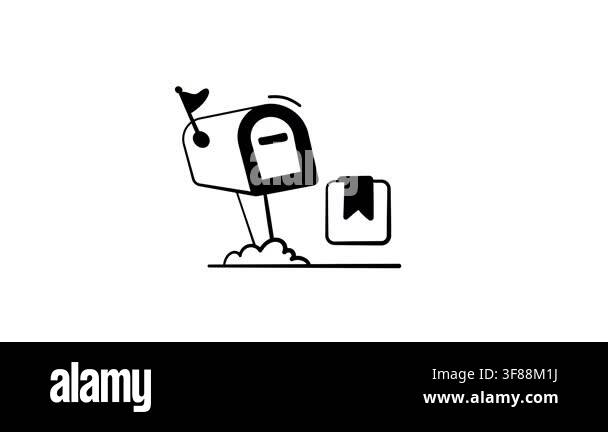 Letter box animated icon representing mail, communication, and ...