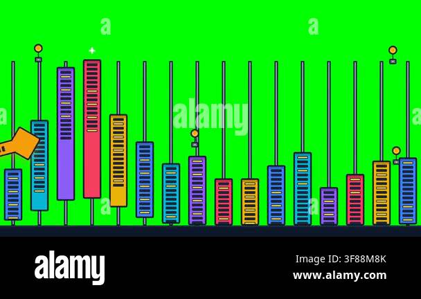 Financial Chart with Dynamic Bars and Pointer on Green Screen ...
