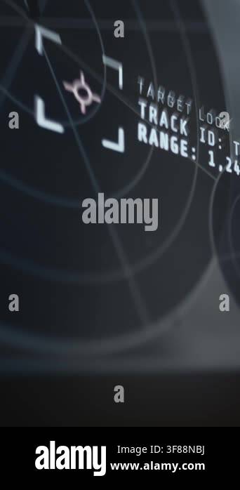 Portrait tactical screen displays a target lock with track ...