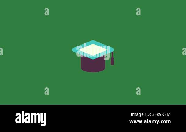 graduation cap icon. flat design style eps 1 0 Stock Video Footage - Alamy