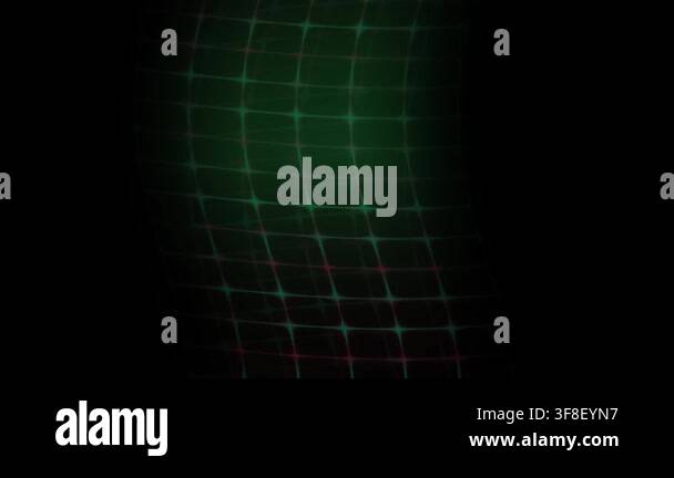 A green grid pattern on a black background with white lines forming ...