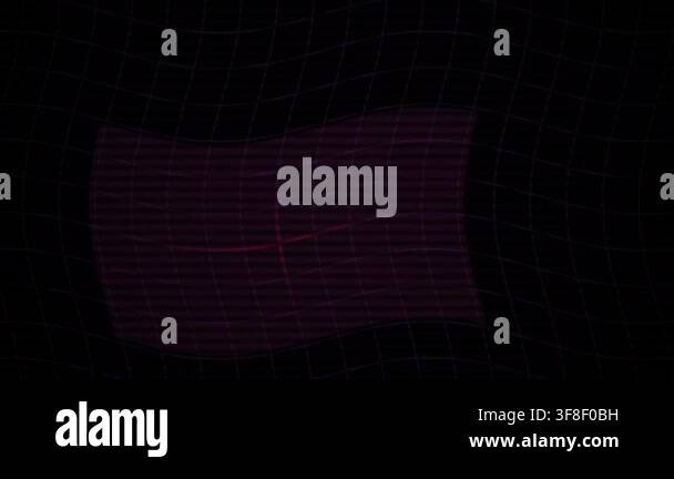 A dark, atmospheric video featuring rhythmic purple horizontal scan ...
