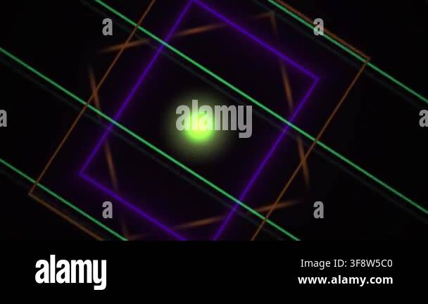 A mesmerizing abstract animation featuring rotating geometric frames ...