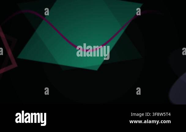 A dynamic visual sequence showcasing a rotating green geometric ...