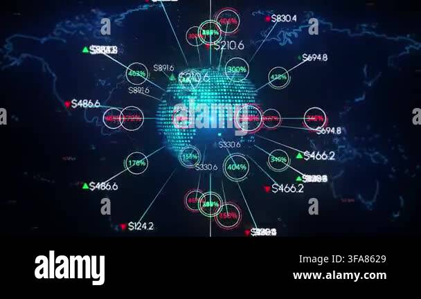 global network data connection 3 d rendering.burse Stock Video Footage ...