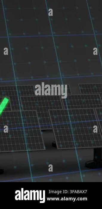 Vertical video: On live feed, PV array showing neon green trace rising ...