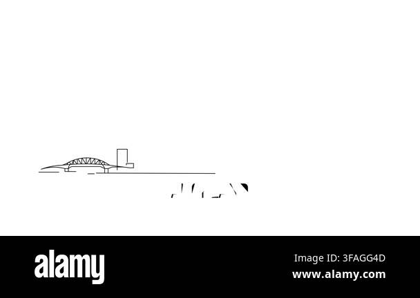 Simple Line Drawing Of Auckland s Skyline Skyscrapers And The Sky simple-line-drawing-of-auckland-s-skyline-skyscrapers-and-the-sky