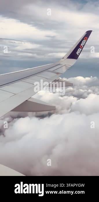Airplane Flight Wing Of An Airplane Flying Above The Clouds View From airplane-flight-wing-of-an-airplane-flying-above-the-clouds-view-from