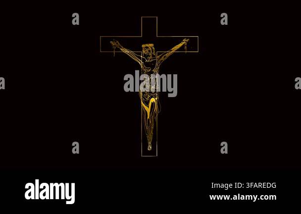 Luxury Gold Jesus Christ Cross Symbol On The Green Screen Background luxury-gold-jesus-christ-cross-symbol-on-the-green-screen-background