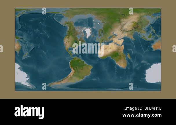 North Atlantic Ocean. Close-up on a satellite image map in the ...