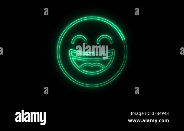 neon-green-glowing-emoticon-face-with-happy-laughing-expression