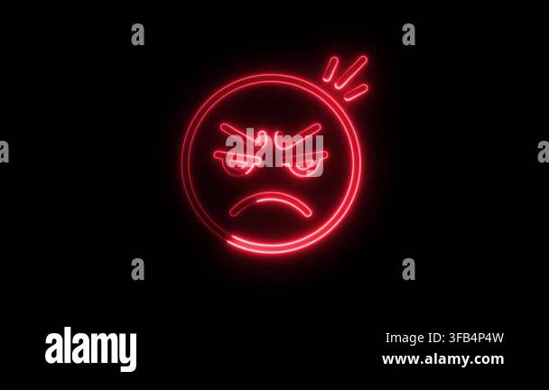 Angry Face Emoji Neon Sign With Red Glowing Light Effect And Aggressive angry-face-emoji-neon-sign-with-red-glowing-light-effect-and-aggressive