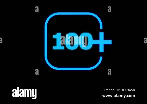 Neon Sign With Number 1 0 0 On A Dark Background Stock Video Footage neon-sign-with-number-1-0-0-on-a-dark-background-stock-video-footage