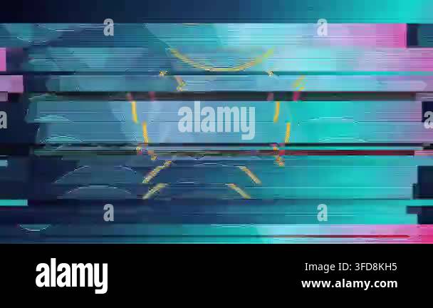 Abstract Digital Glitch Distortion with Fragmented Geometric Patterns ...