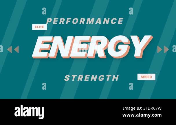 Textual Image File Graphic design with performance energy strength text Stock Video ...