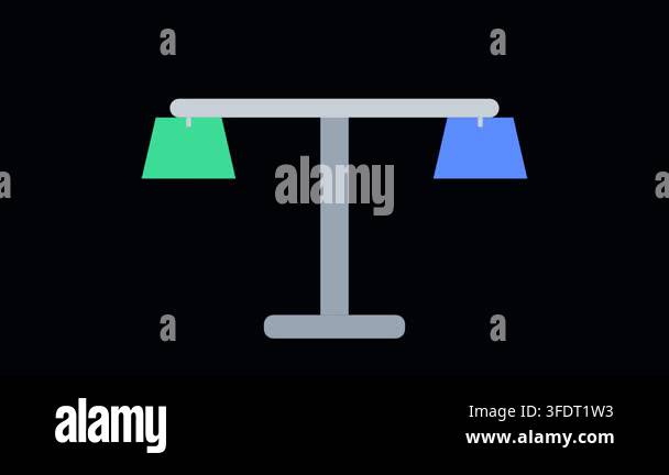 Balance scale tipping animated vector icon, a clean looping science and ...
