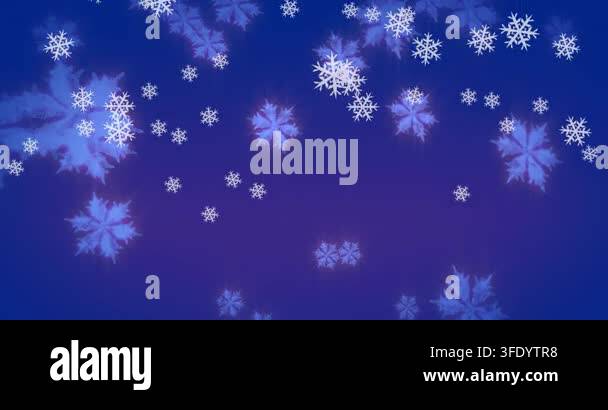 This Is An Animation Of Multiple Glowing Snowflakes Falling Against A this-is-an-animation-of-multiple-glowing-snowflakes-falling-against-a
