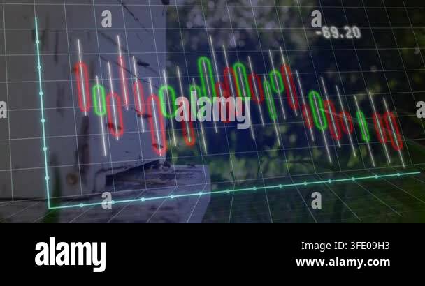 colorful-financial-graph-animation-over-blurred-outdoor-background-with