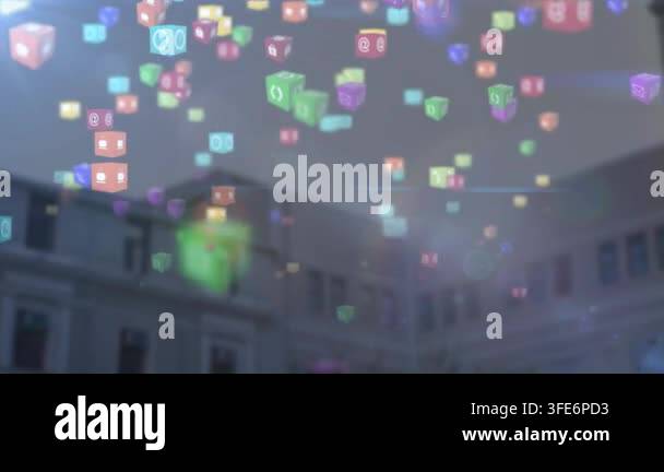 Overlay Html Over Video Overlay appearing, 3D cube cloud drifting, forming layer and rotating ...