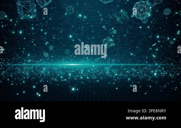 An abstract motion graphics background featuring a dark blue ...