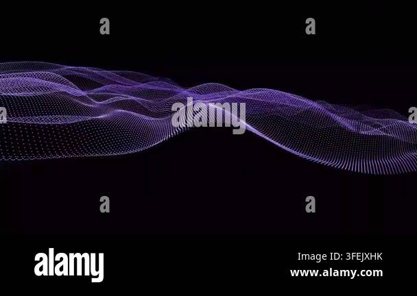 Dynamic Purple Particle Wave Grid Motion Graphics Abstract Background ...