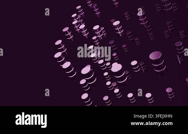 Plum Purple Abstract 3D Motion Graphics with Floating Metallic ...