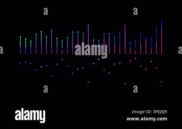 Animated abstract graphic showing a vibrant digital data visualization ...