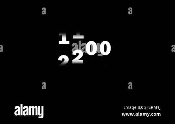 Digital counter animation with rapidly changing numbers on black ...