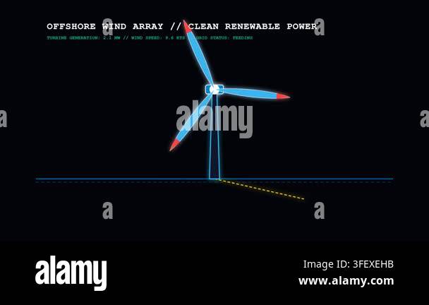 wind turbine energy. wind power. vector illustration Stock Video ...