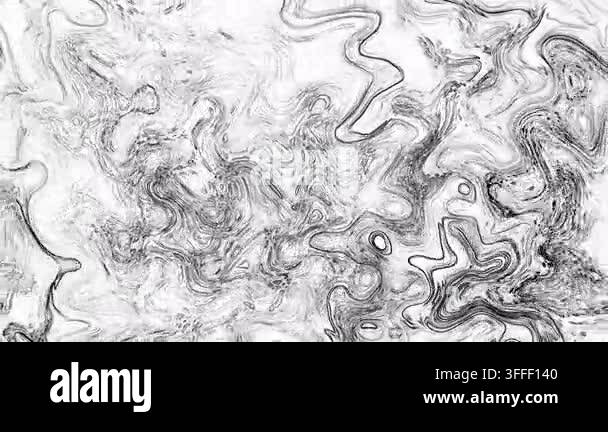 Fluid black and white marble contour line background. Smooth organic ...