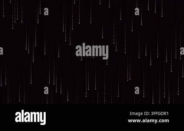 Abstract digital rain with white matrix code on black background Stock ...