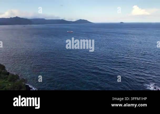aerial-view-of-ocean-coastline-and-temple-landscape-stock-video-footage