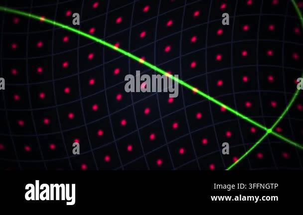 A mesmerizing abstract animation showing bright green laser beams ...